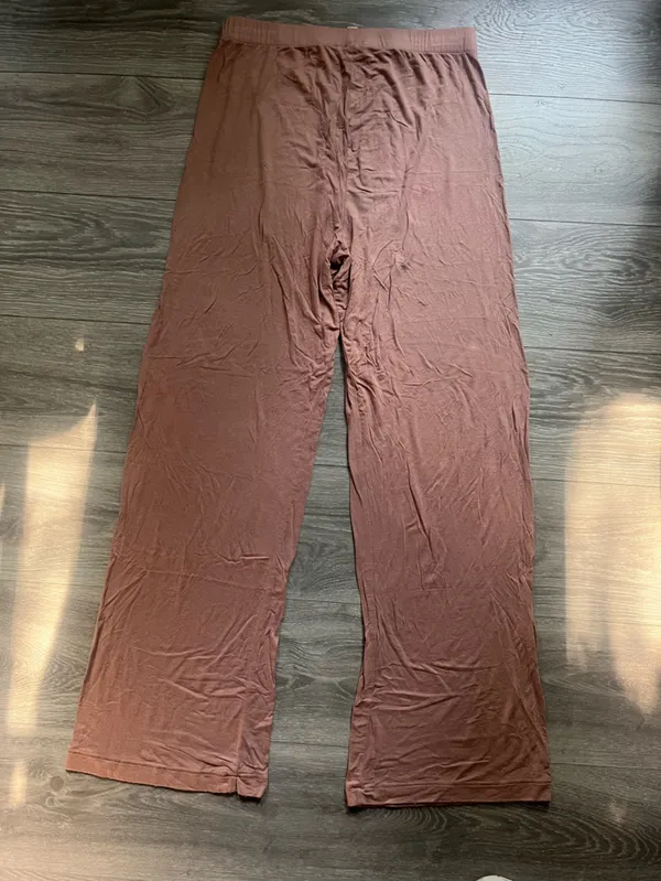 Skims Dusty Pink Wide Leg Pull On Drawstring Comfy Cozy Relax Lounge Pants M - Image 2