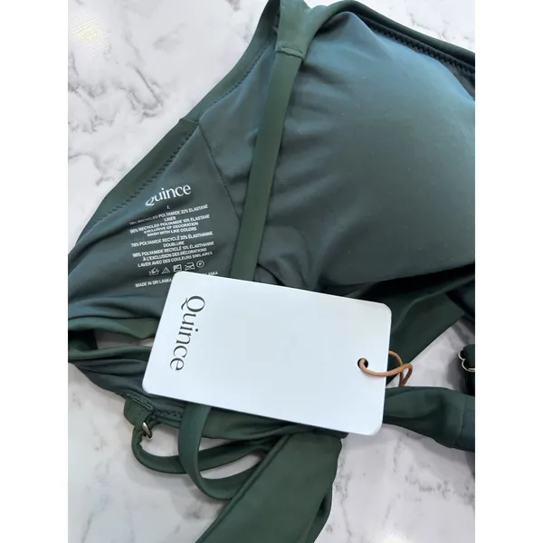 NWT Quince Palm Green Italian Scoop Neck Bikini Top Large - Image 5