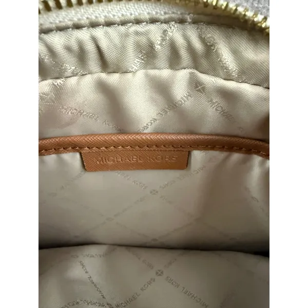 Michael Kors Jet Set Large East West Crossbody Vanilla Acorn MK Logo 35F8GTTC3B - Image 7