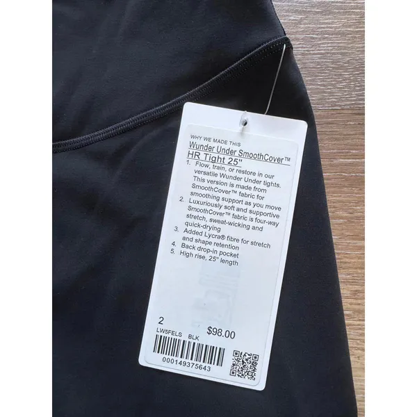 Lululemon Wunder Under SmoothCover High Rise 25” Black Size 2 NWT - Image 3