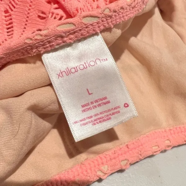 Xhilaration Melon Coral Crochet Adjustable Straps Bikini Top‎ Women’s Large - Image 6