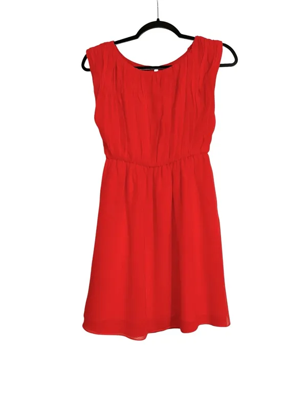 Alice + Olivia Josie Red Sleeveless Chiffon Silk Mini Dress - Image 2