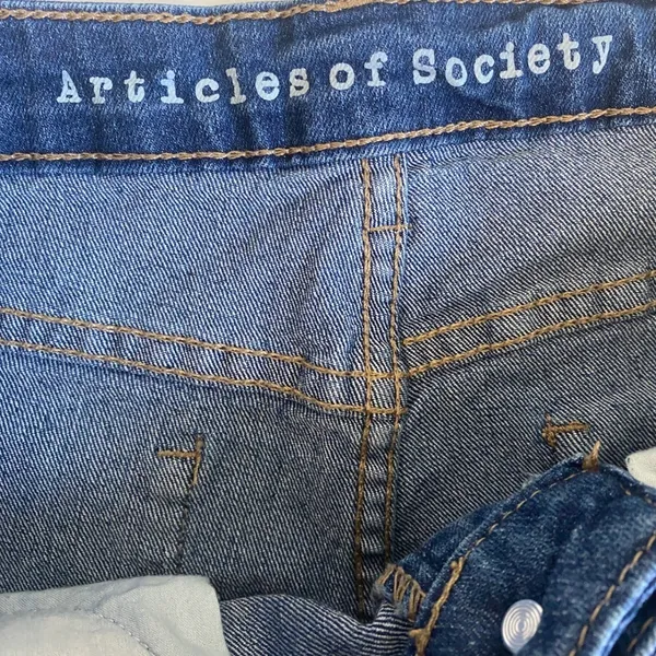 Articles of Society Indianola Distressed Flare Jeans Womens 7/28 Blue - Image 4