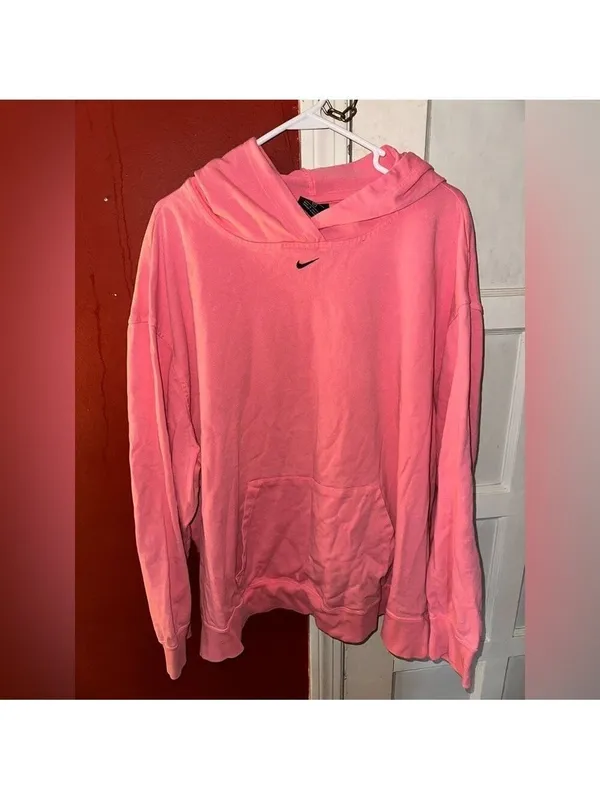 Nike Women's Sportswear Washed Hoodie, Pink, Plus Size 2XL - Image 4