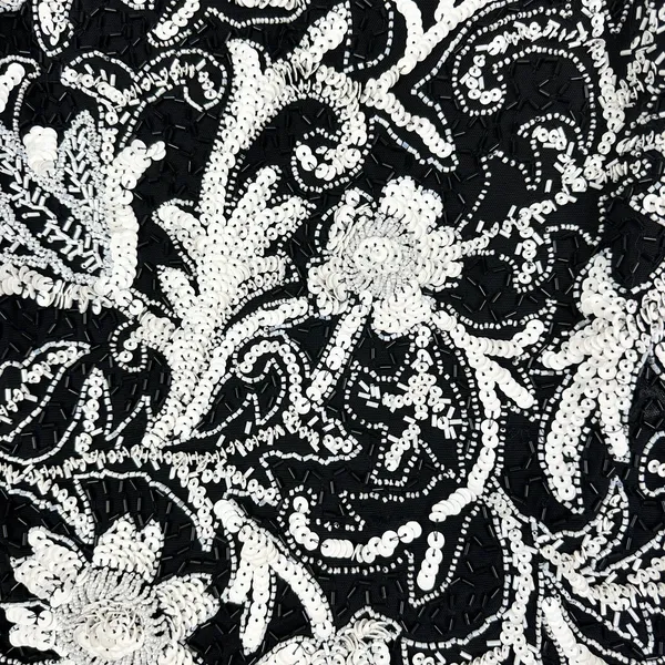 Vintage Cache Sequins Beaded Tank Top Size Small Y2K Black Mesh Whimsigoth - Image 3