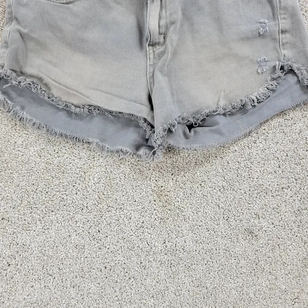 Free People Womens Cut Off Jean Shorts 26 Blue Distressed‎ Denim Button Fly - Image 6