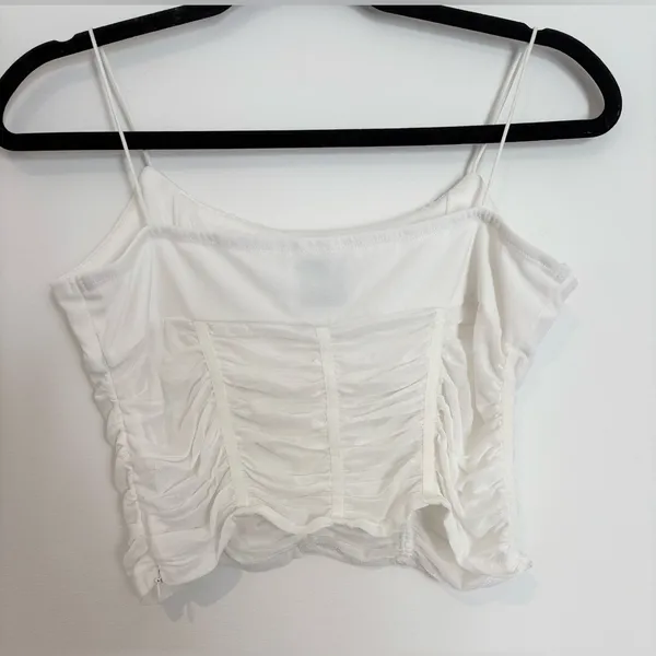 Princess Polly Concordia Crop Top White Mesh Corset Tank - Size 12/Large - Image 3