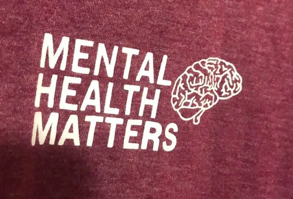 Mental Health Matters Women’s Size Large Wine Color Short Sleeve Tee - Image 2