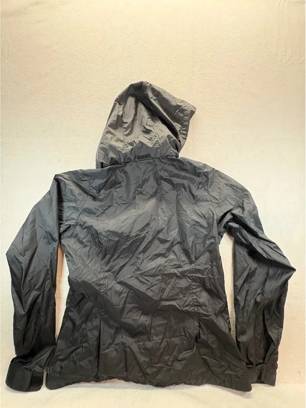 Columbia Women’s Black Hooded Rain Jacket Full Zip Lightweight Windbreaker - Image 2