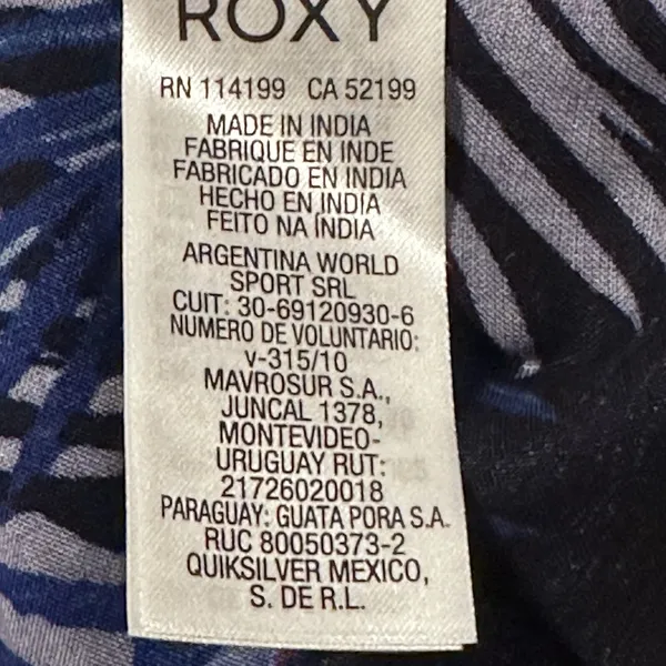 Roxy Size Small Tropical Print 3/4 Sleeve Mini Dress Atec Boho Swim Cover Up‎ - Image 6