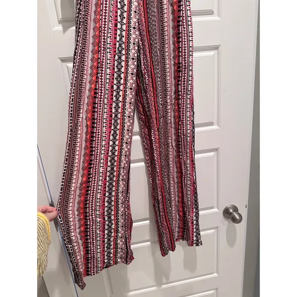 Vanity Boho Tribal Print Wide Leg Pants NWT‎ Medium Festival Hippe Lounge - Image 3