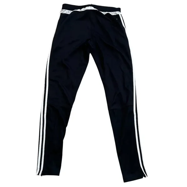 Adidas Unisex Track Pants S Black White Stripes Climacool Tapered Fit - Image 2