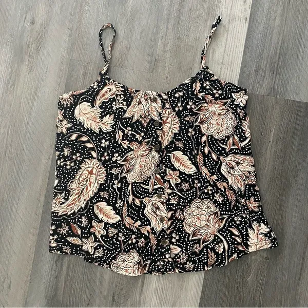 P.J. Salvage Paisley Button Front Top Soft Medium Loungewear - Image 2