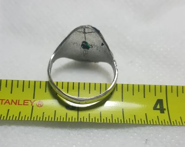 Onyx Natural Green Sterling Silver Gemstone Ring No Stamp Ring size - 8 - Image 4