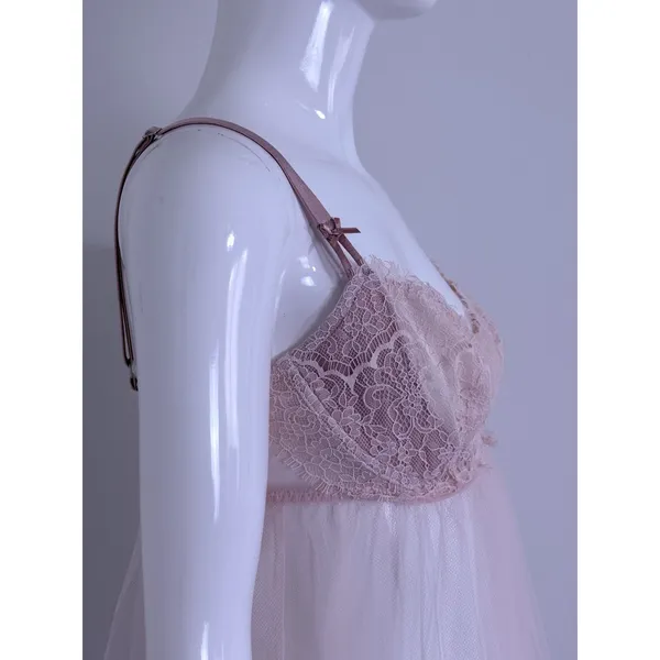 Victoria's Secret Women Bra Light Pink Floral Babydoll Underwired Tulle Size L - Image 5