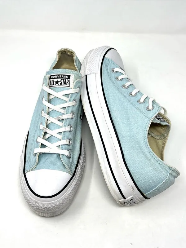 Converse Chuck Taylor All Star Lift Ox Platform Light Blue Ocean Bliss Canvas 10 - Image 9