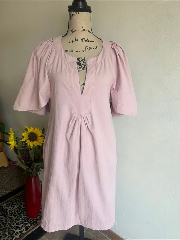 Tuckernuck Pomander Place Finley Flutter Sleeve Mauve Pink Mini Dress Size XS - Image 9