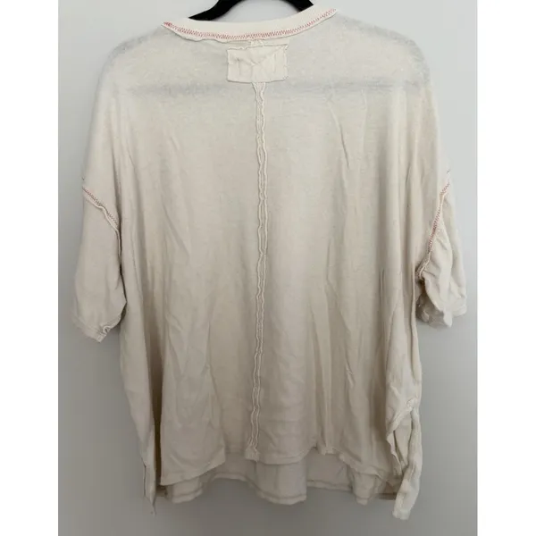 Free People We The Free Love Rose Tee Ivory Women's Size Small - Image 2
