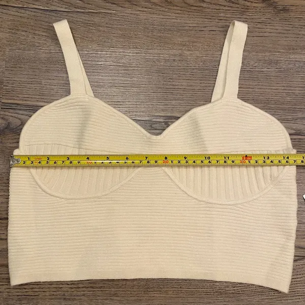 NWT AS Revival Altar'd State Cream Knit Ribbed Crop Top Women's size Large - Image 5