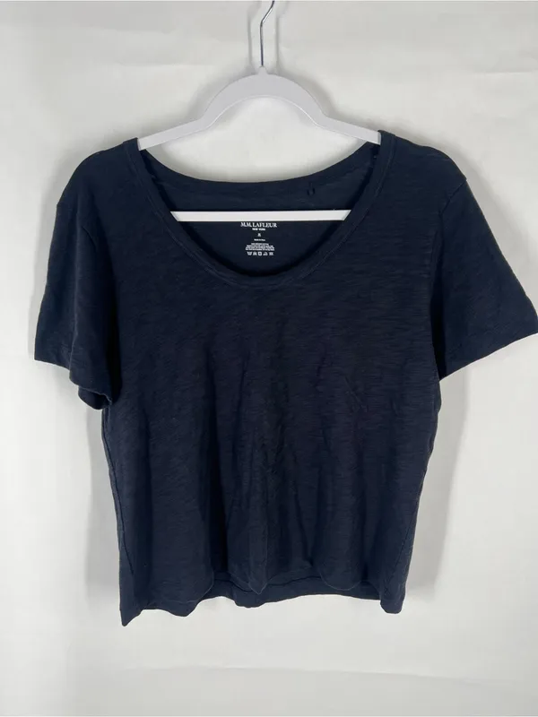 M.M.LaFleur Kenya‎ Organic Cotton Slub Tee Dark Navy Medium - Image 2