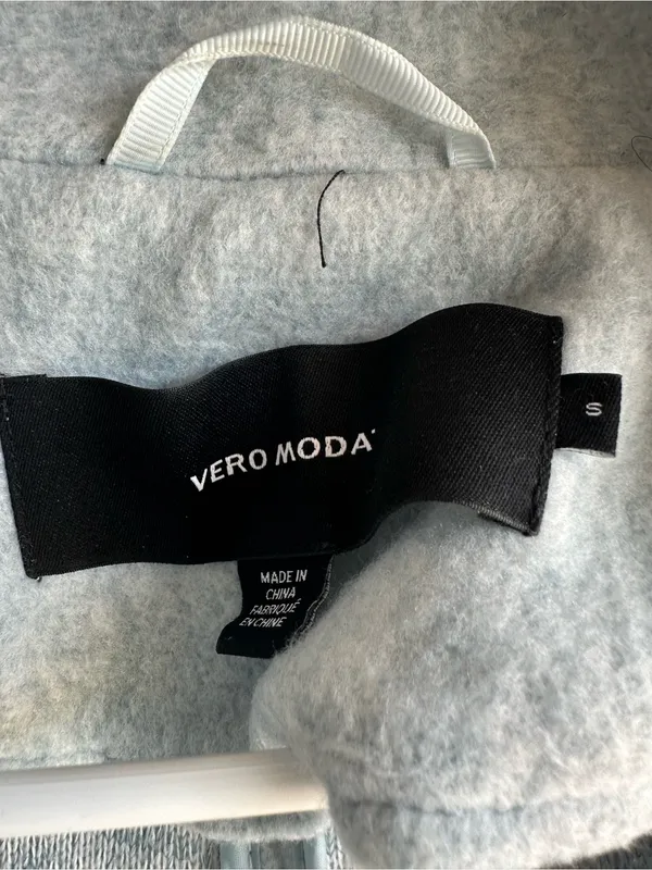 VERO MODA Wool-Blend Light Blue Gray Women's Coat - Image 4