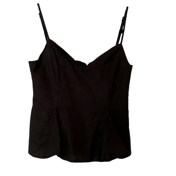 Zara Black Sweetheart Neckline Crop Top Tank Womens XS Whimsigoth Adjustable - Image 2