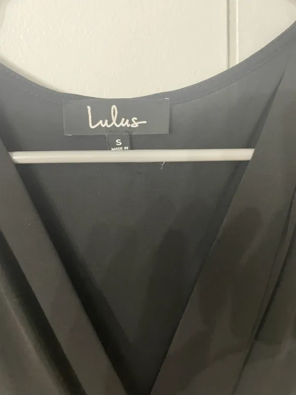 Lulus Dulcet Washed Black Surplice Midi Dress - Image 4
