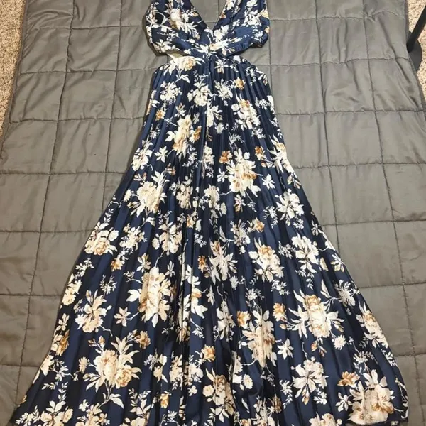ABERCROMBIE & FITCH Floral Maxi Dress — Navy Blue Floral | S - Image 2