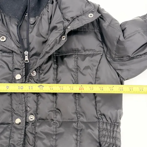 Guess Womens Black Down Feather Puffer Jacket Coat T361255 Snap Zip Front Pocket - Image 6