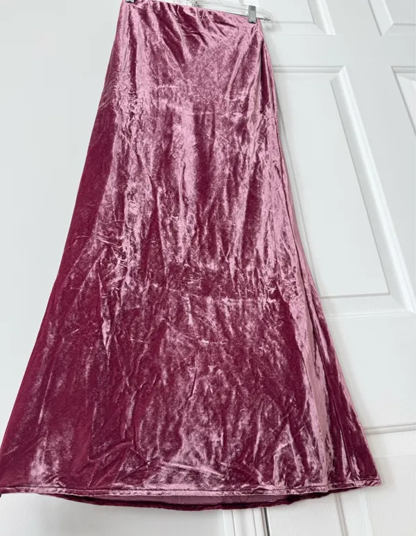 Anthropologie The Tilda Maxi Slip Skirt: Velvet Edition, Size XXS - Image 7