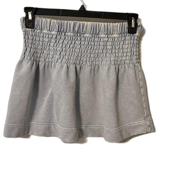 Aerie Cloud Wash Smocked Waist Sweatshirt Mini Skirt XS Soft Girl Y2K Lounge - Image 3