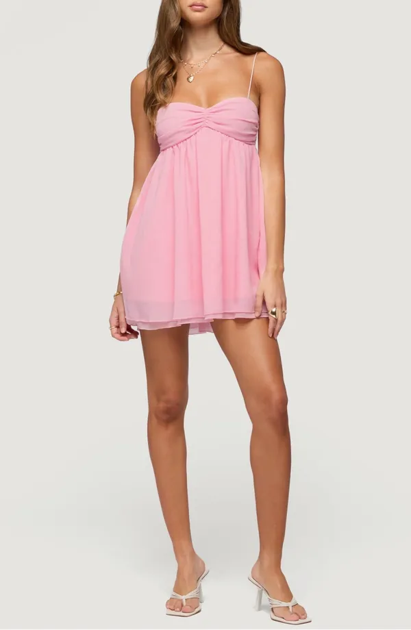 Edikted Ariellah Chiffon Babydoll Minidress - Image 3