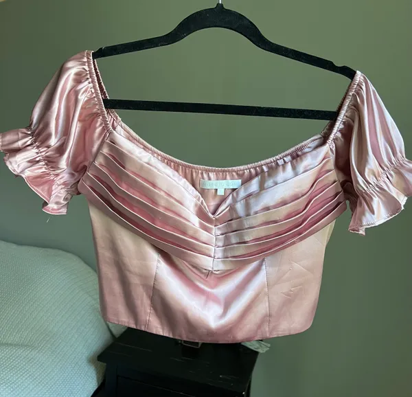 Revolve Satin Crop Top - Image 2