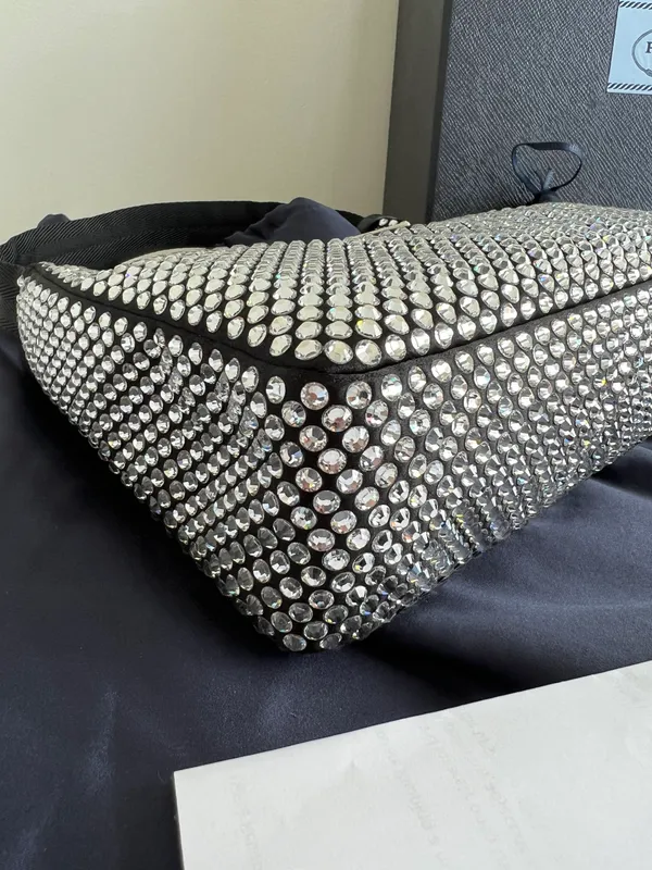 Prada NWT  Crystal Re Edition 2000 Bag In Black - Image 6