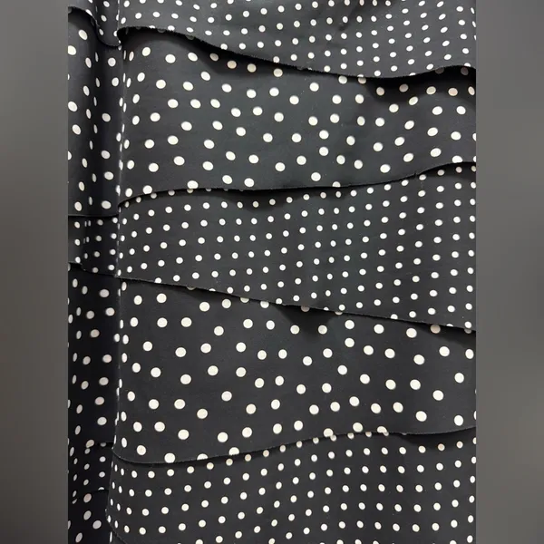 White House | Black Market Beautiful Midi Multi-Layered Polkadot Skirt 14 Black & White - Image 2