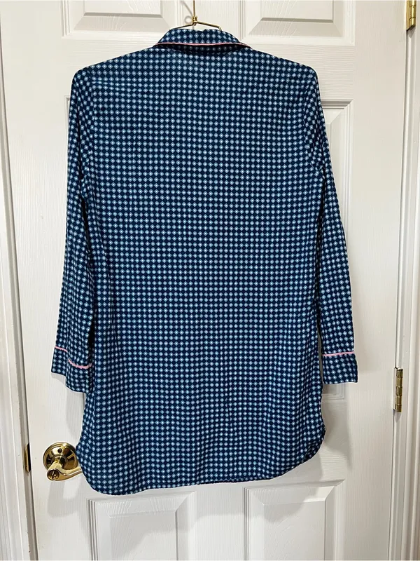 Victoria's Secret Pajama Tunic Dress Geometric Pattern Size XS Blue Cotton Modal - Image 4