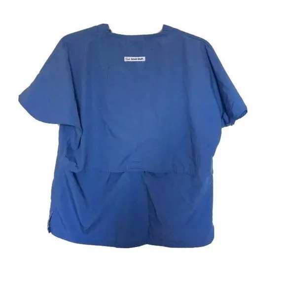 Medical Uniform Scrub Size Medium Stuff Tech Top Blue Short Sleeve Unisex - Image 2
