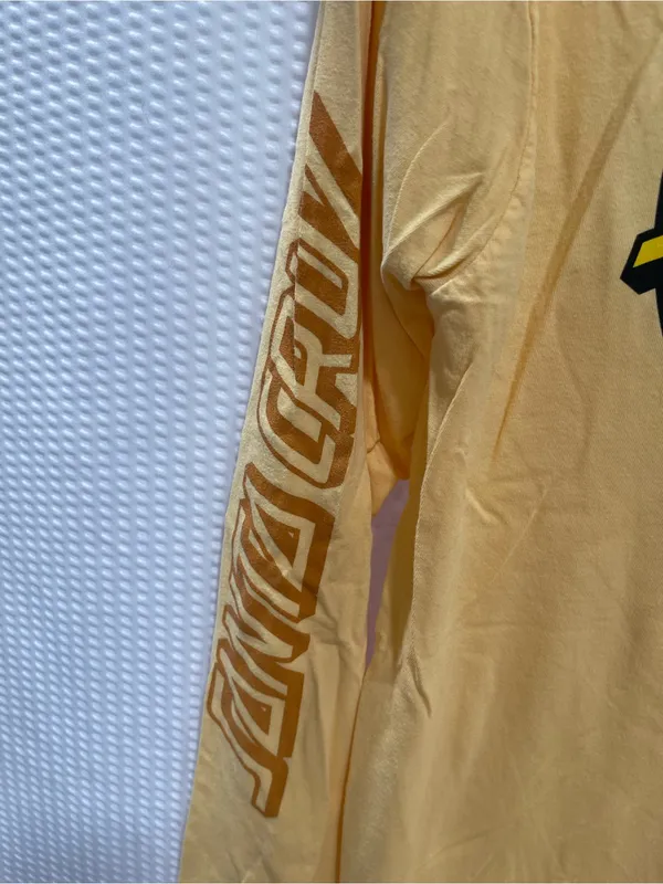 Santa Cruz Skateboards Women’s Medium Yellow Wave Logo Long Sleeve Shirt Santa - Image 3