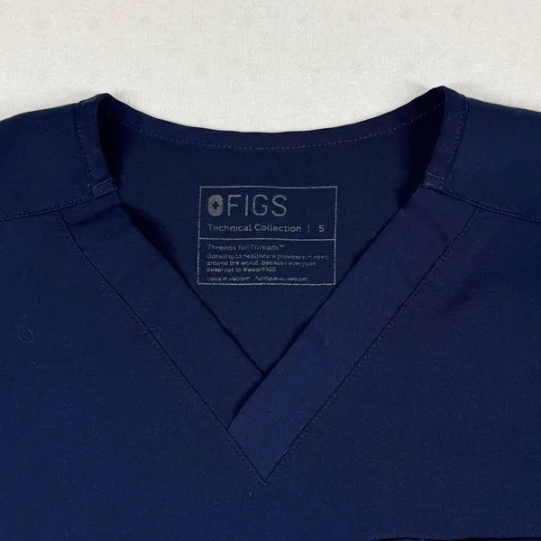 FIGS Leon Three Pocket Scrub Top Men’s Small Navy Blue V Neck FIONx - Image 3