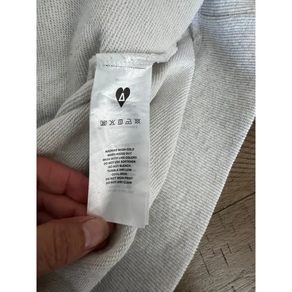 Elfric Eden Heather‎ Grey Chenille Patch Star Graphic Hoodie Med Y2K Streetwear - Image 5
