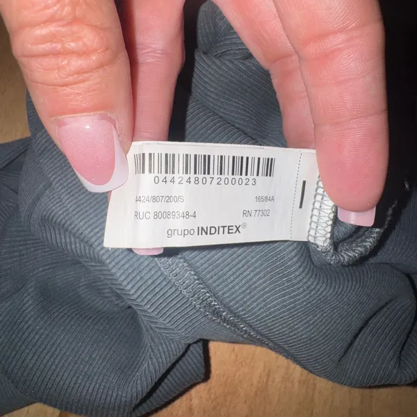 Zara Womens Charcoal Grey Ribbed Long Sleeve Crew‎ Neck Top Small - Image 3
