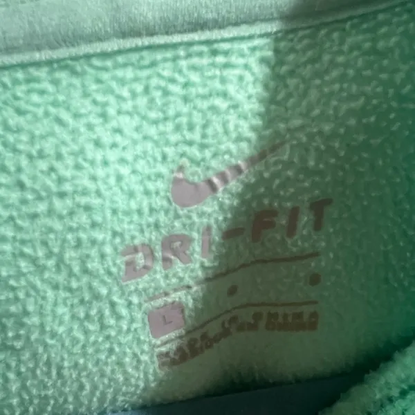 Women’s Mint and Gray Nike Hooded Sweatshirt Size Large - Image 2