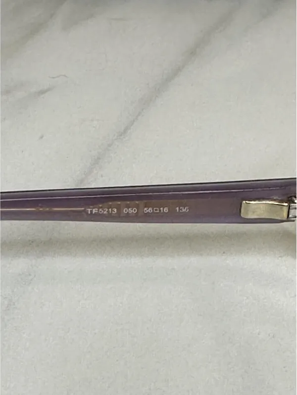 Tom Ford Women's brown lilac rectangular eyeglasses 54-16-135 w/ hard case - Image 8