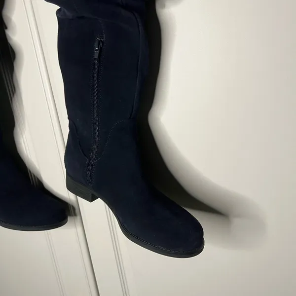 Matisse Camila Navy Suede Slouch Knee High Boots - Image 7