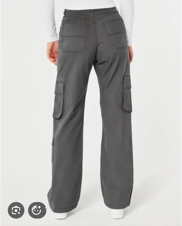 Hollister Gray Ultra High Rise Baggy Cargo Pants - Image 2