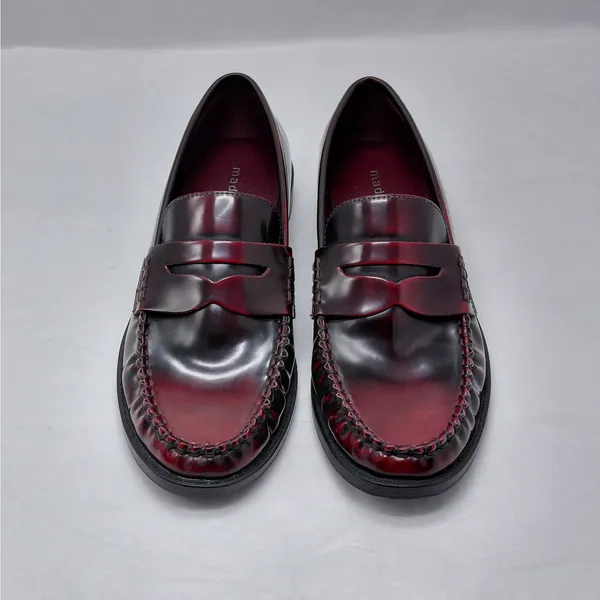 Madden Girl Penny Loafers Womens Sz 7 Y2K Burgundy Preppy Workwear Comfort Shoes - Image 3