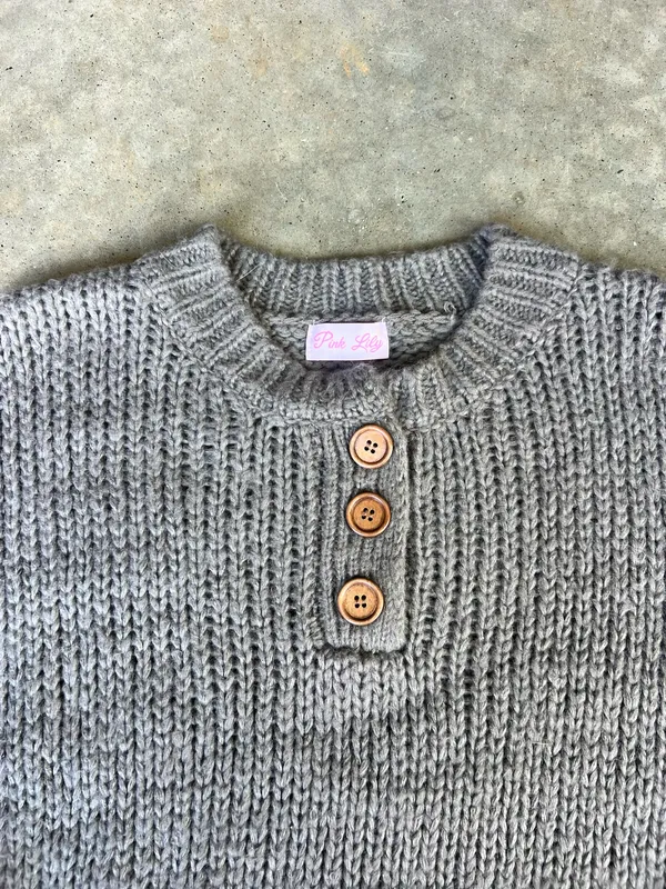 Pink Lily Grey Sweater - Image 4