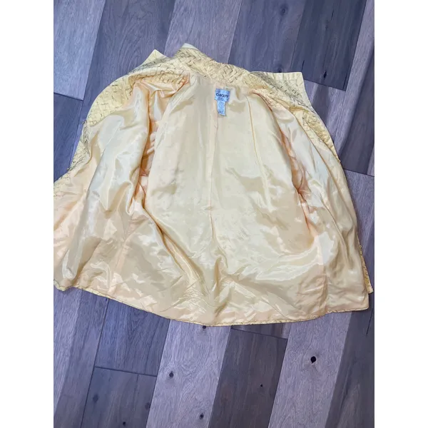Chico’s Women’s (Size 3) XL Yellow Lightweight Cotton Jacket Gold Embroidered - Image 10