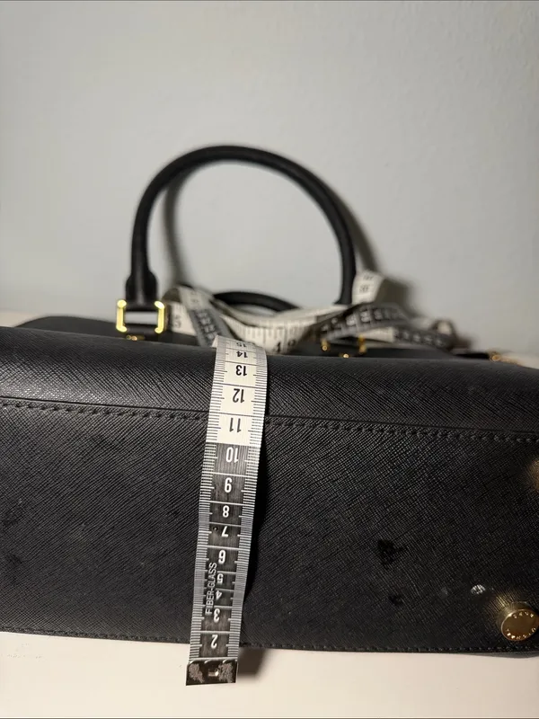 Michael Kors Black Saffiano Leather Satchel with Gold Hardware - Image 13