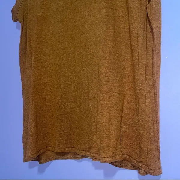 Garnet Hill Embroidered Organic-Linen Split-Neck Tee Size L Casual Boho Peasant - Image 10